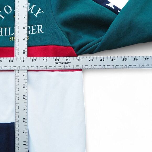 Tommy Hilfiger Embroidered Nautical Flag Colorblock Quarter Zip Hoodie Men's S - Picture 5 of 11